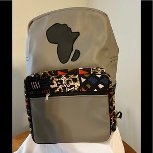 African fabric inspired x-large backpack.